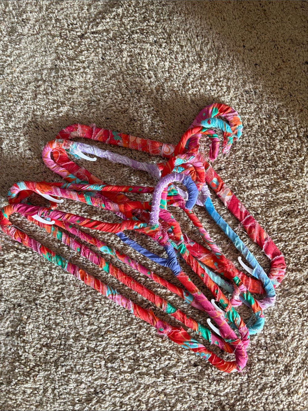 Upcycled fabric hangers